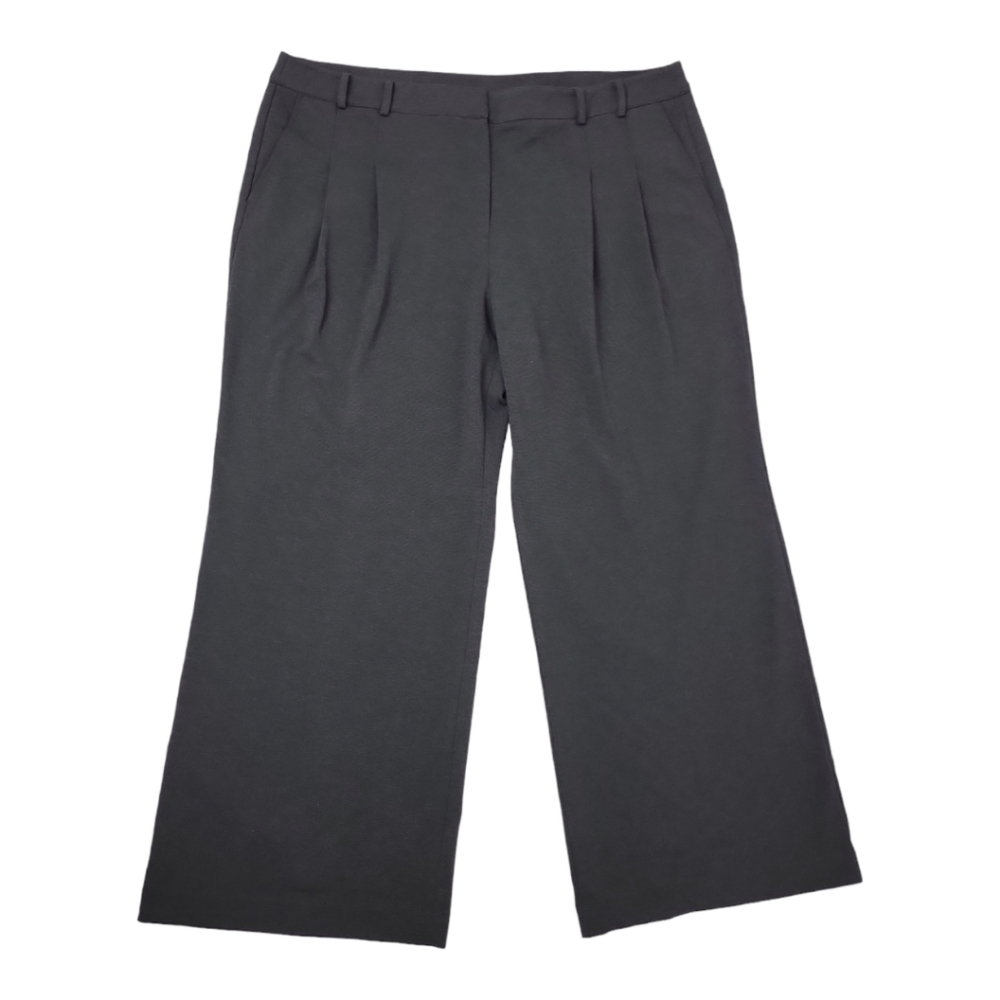 Spiegel Ponte Knit Pleated Wide Leg Dress Pants with Pockets